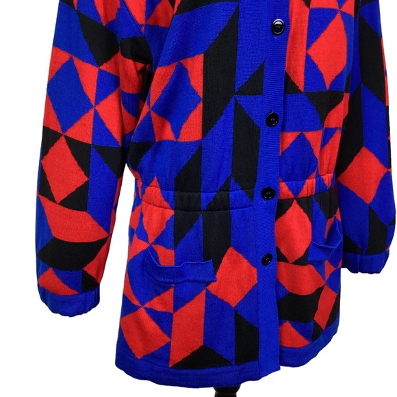 ESCADA by Margaretha Key Merino Wool Sweater Dress Germany Aztec - Picture 4 of 15